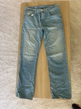 J. Crew Womens Light Blue Distressed Straight Jeans